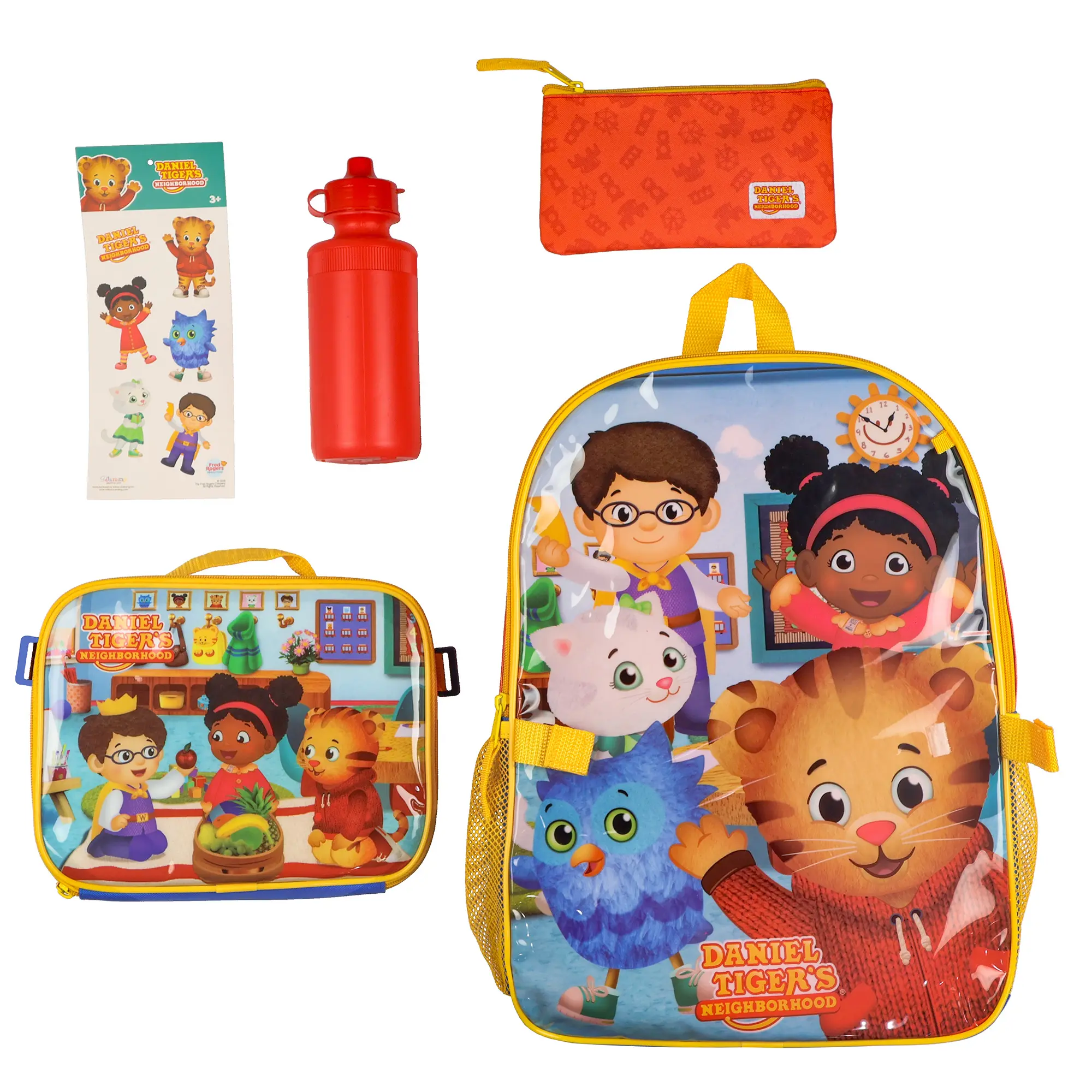 Daniel Tiger's Neighborhood Backpack 16" Time For Class 5 Piece Set With Detachable Lunch Tote
