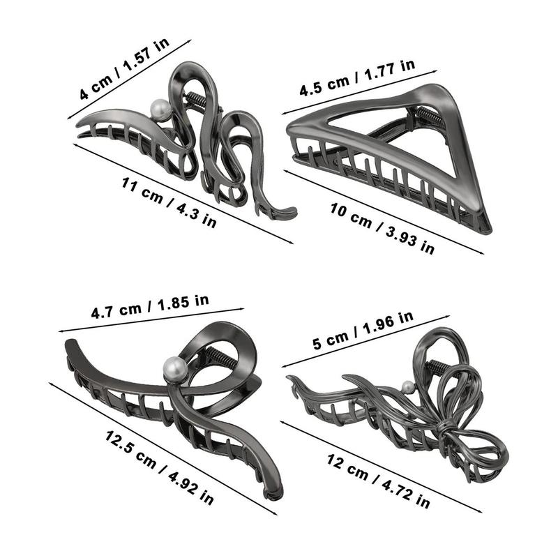 4-Piece Suit Hair Clips Metal Claw Clip for Women Strong Hold Claw for Heavy Hair Irregular Large Clips Hair Accessories for Long Thick Hair
