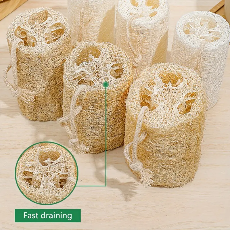 2pcs Natural Loofah Sponge Towels: Exfoliating Scrub for Shower Gel, Body Massage, Dishwashing & More! Exfoliating Body Scrubber Exfoliating Bath Sponge Exfoliating Bath Tool