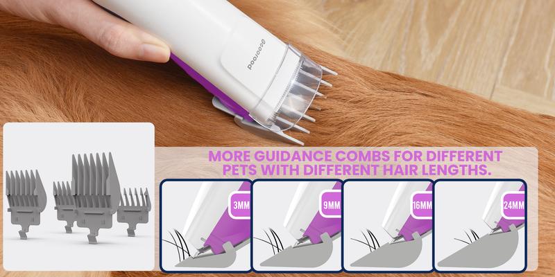 【Geoorood】 Geoorood Dog Grooming All-in-One Kit with Vacuum Brush 2.5L Large Pog, Stainless Steel Blades Lightweight Design 13KPa Suction Force Portable Cleaning Set #February Stock Up
