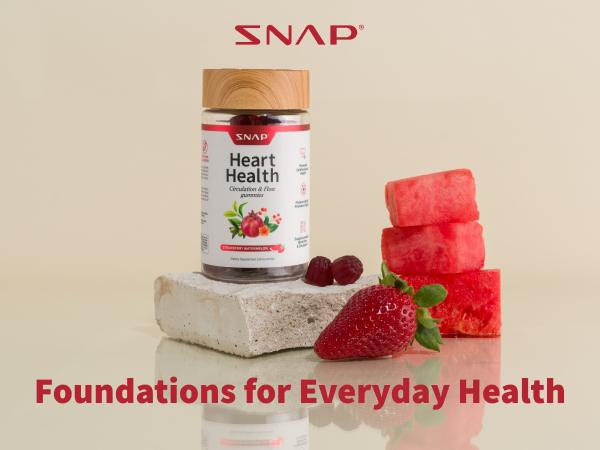 Snap Supplements - Heart Health - 60 Gummies with COQ10,  Pomegranate Fruit Extract, & Grapeseed Extract - Supports Healthy Blood Pressure & Circulation Healthcare Dietary