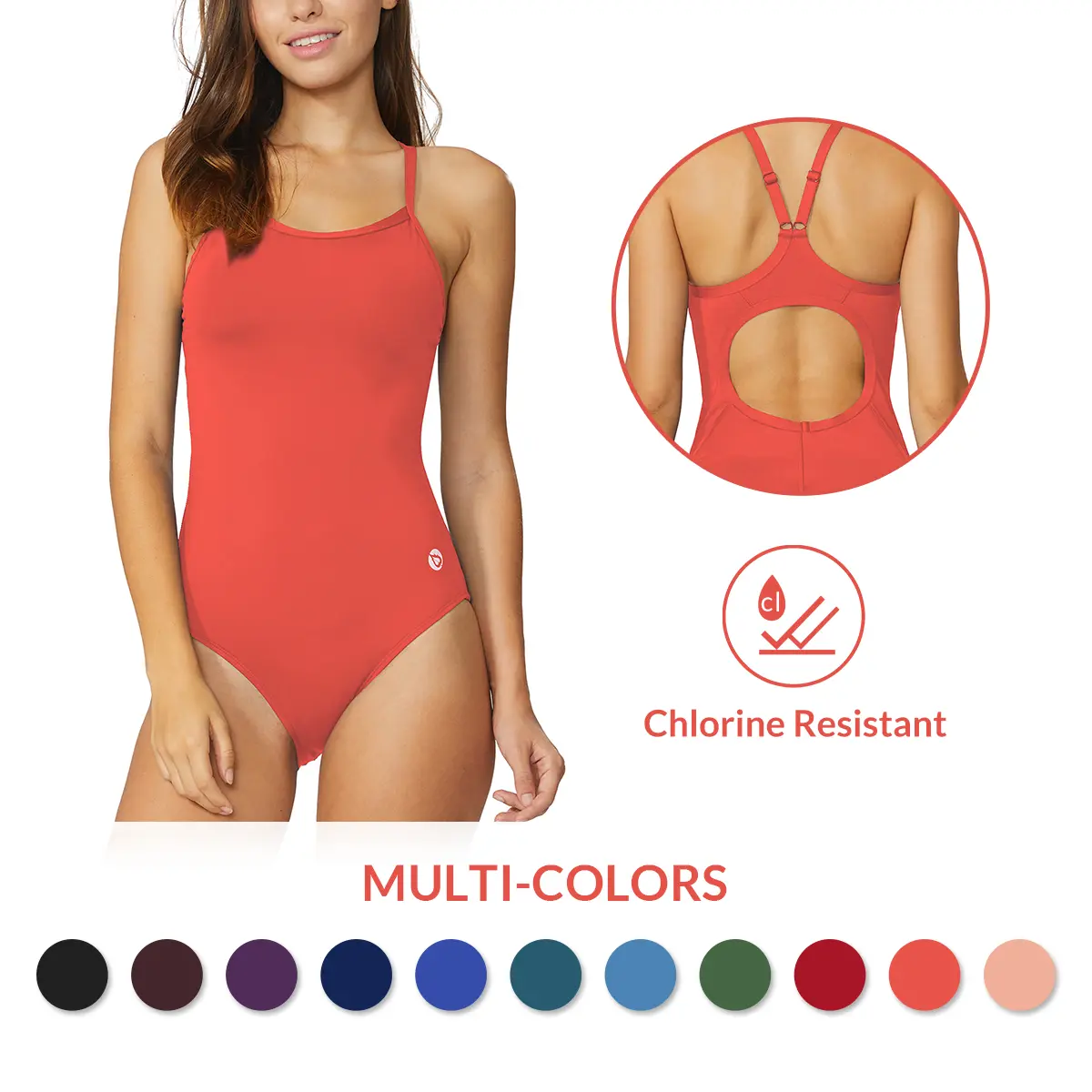 baleaf Women's  2025 Wetsuits Athletic Training Adjustable Strap Swimsuit Bathing Suits, Swimoutfit, Athletic Women's One-Pieces