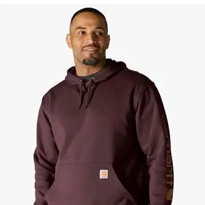 Carhartt Men's Loose Fit Midweight Logo Sleeve brown  Pullover size small Hoodie