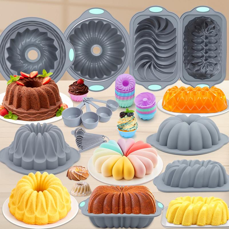 nonstick pan To encounter 66/45/21 Pieces Silicone Baking Set 7 Cups Tubular Cups 45 Mini Loaf Pans for Banana Bread Sandwiches Pound Cakes Meatloaf Mousses Jellies Chocolates Christmas Gift nonstick pan To encounter 66/45/21 Pieces Silicone Baking Set 7 Cups Tubular Cups 45 Mini Loaf Pans for Banana Bread Sandwiches Pound Cakes Meatloaf Mousses Jellies Chocolates Christmas Gift