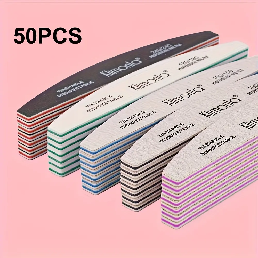 [Professional Nail Polishers] 50 Professional Nail Polishers | Double-Sided Abrasive Strips for Smooth Nail and Foot Care - Durable Beauty Set for Perfect Manicure Results