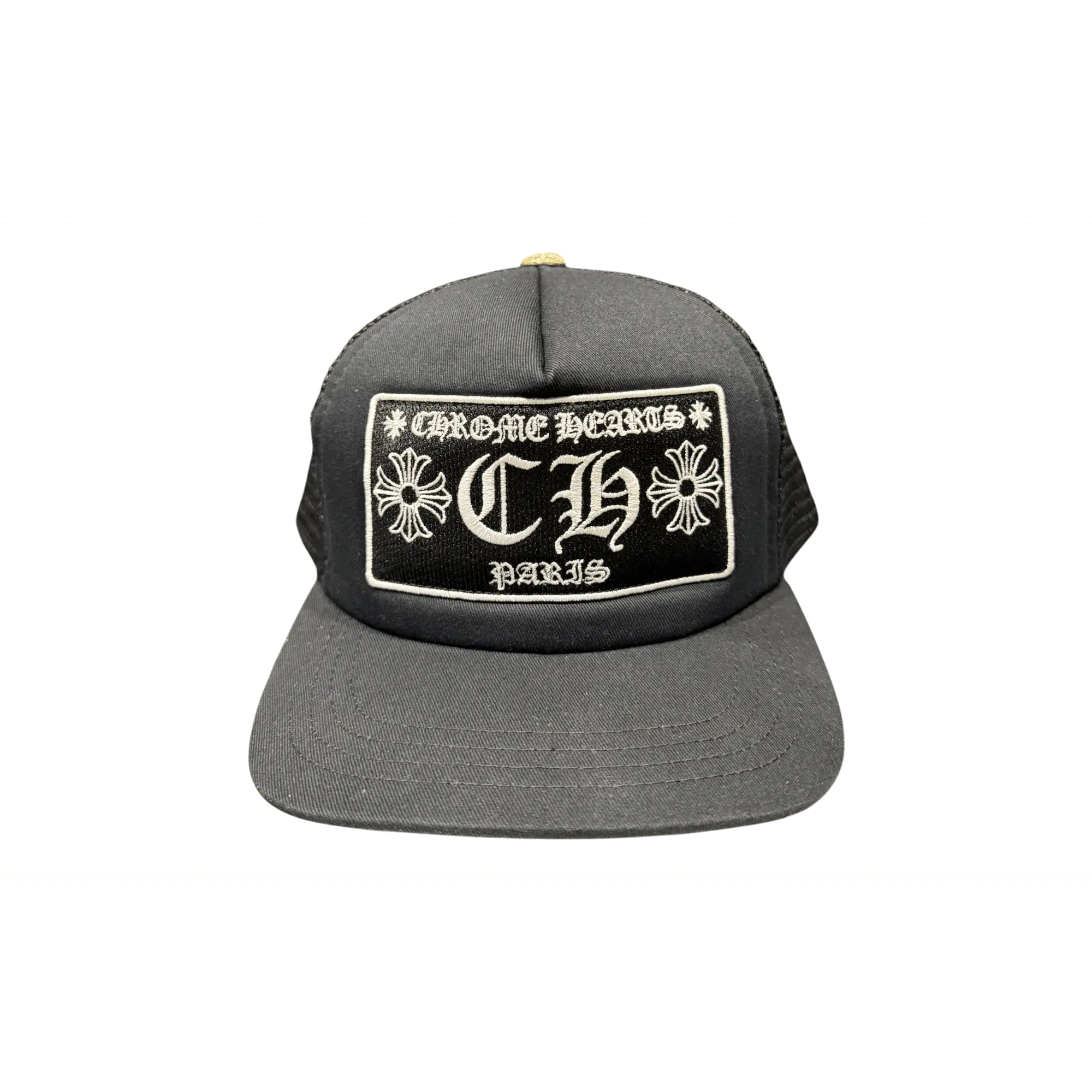 1276724 Chrome Hearts CH Paris Trucker Hat Black