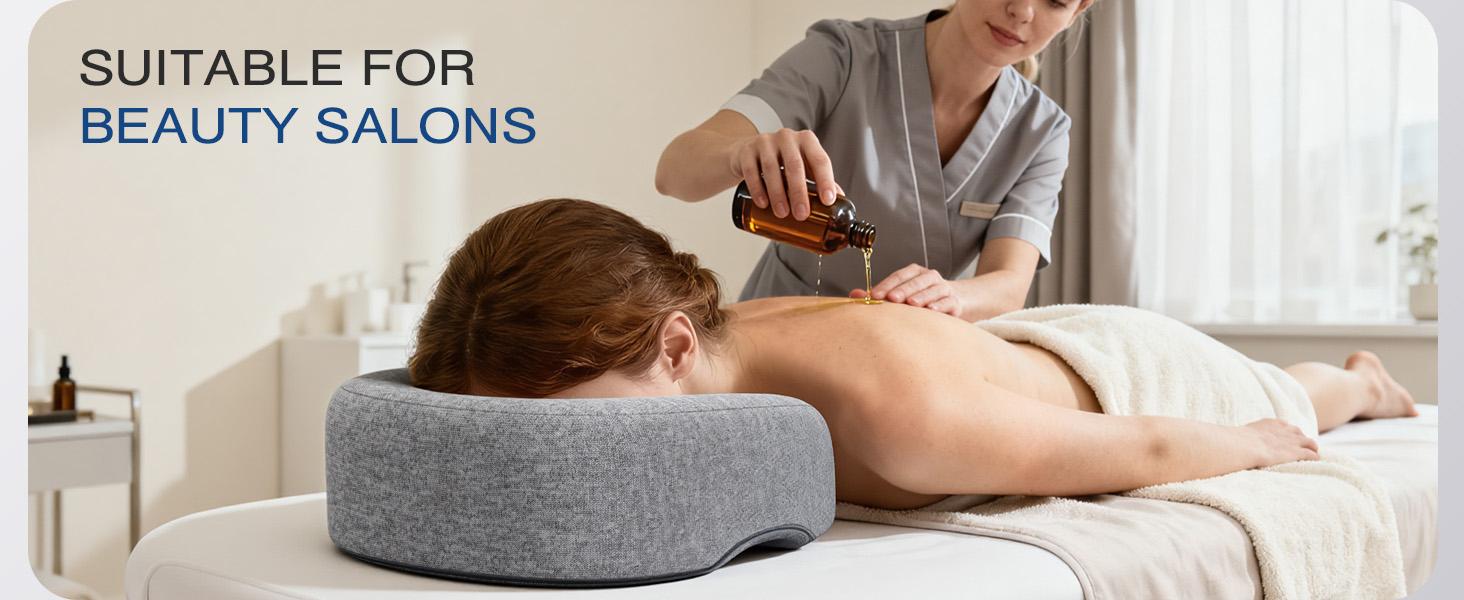 Benazcap Face Down Pillow for Massage Table Memory Foam for Prone Down Sleeping BBL Pillow After Eye Surgery Vitrectomy Recovery Face Cradle Massage Headrest for Bed Gray