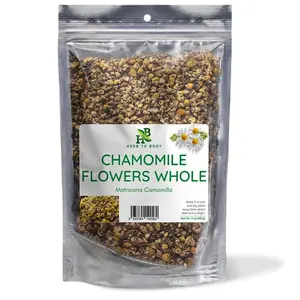 Herb To Body Chamomile Flowers Whole | Matricaria Camomilla | Wildcrafted | (4 oz) Tea Seed
