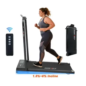 OVER SELF Walking Pad Treadmill with Incline, 2 in 1 Foldable Treadmill for Home Small Space, 2.5HP Motor 300 Lbs Portable Compact Under Desk Treadmill with Remote Control and LED Display, Black Friday Deals