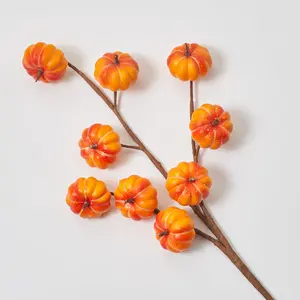 Mixed Orange Pumpkin Spray Faux Fall Thanksgiving Pick - 30"