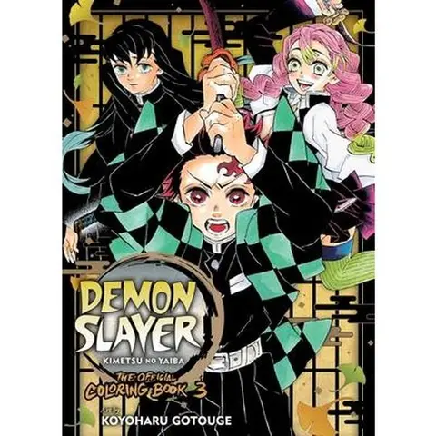 Demon Slayer: Kimetsu No Yaiba Official Coloring Book 3 - English Trade Paperback, Koyoharu Gotouge Art, Anime Merchandise, Manga Line Drawings, Gripping Scenes, Zenitsu Agatsuma Content, Safe, Bleed-Resist Pages, 0.65 lbs, for Fans of Demon Slayer