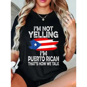 Funny Puerto Rico Flag "I Don’t Scream I’m" T-Shirt – 100% Cotton Graphic Tee, Short Sleeve Casual Top for Men, Women & Youth, Unisex Summer Shirt, Gift for Puerto Rican Fans graphic tee