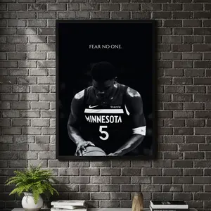 [ SPORT UNFRAMED - SALE UP TO 45% ] Fear No One Anthony Edwards Motivation Basketball Poster Gym Wall Art