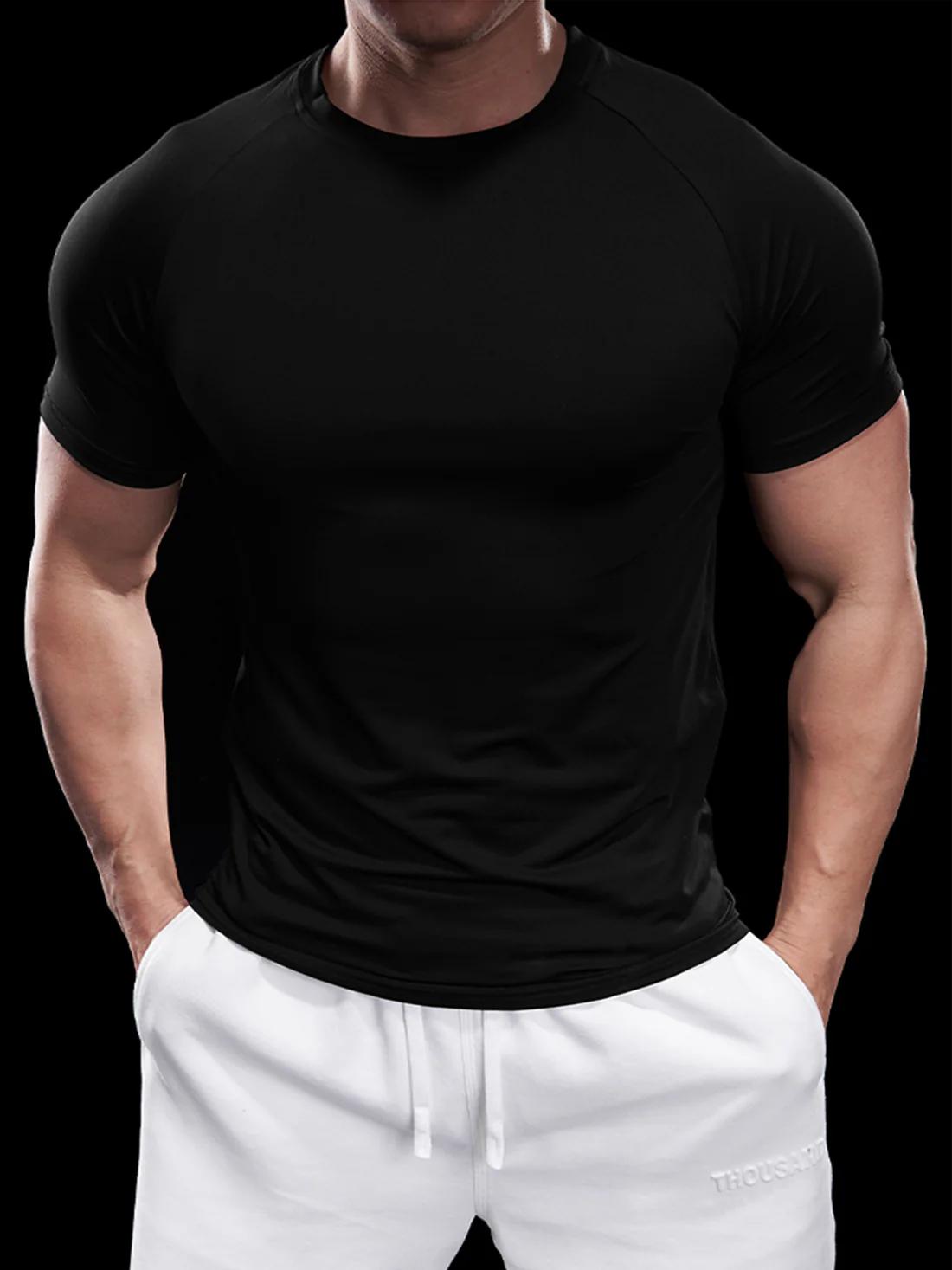 Fioboc Men's PerformancePro Quick-Dry CrewNeck Tee - Gym & Casual Fitness Top