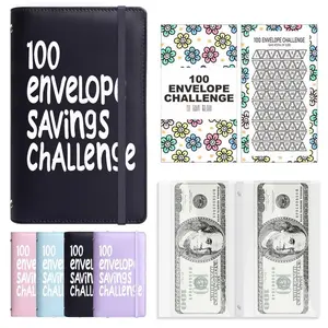 100 Days Money Saving Challenge Coin Envelope Budget Storage Book - Binding Covers With Daily Savings Tracker, Habit-Forming System, And Cash Savings Goal Of $5050 Develop A Consistent Savings Habit