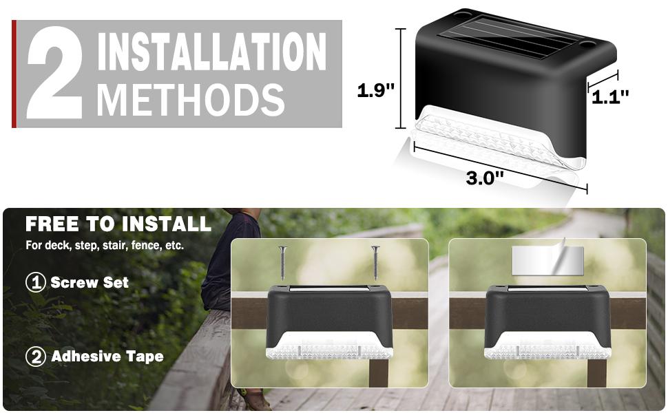 XTAUTO 20-Pack Outdoor Solar Deck Lights, Waterproof LED Lights, perfect for outdoor stairs, steps, fences, gardens, patios, and pathways, solar fiber optic lighting system indoor.