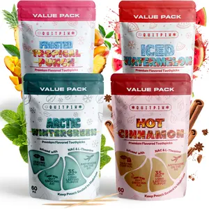 QuitPix Extra Thick Premium Flavored Toothpicks to help quit smoking, with N-A-C & L-Theanine, Kosher, Vegan, MADE IN THE USA