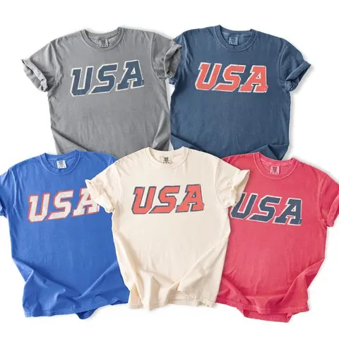 Comfort Colors Unisex Vintage USA Tee. Patriotic July 4th Red, White and Blue. Perfect 250th USA Birthday Gift.
