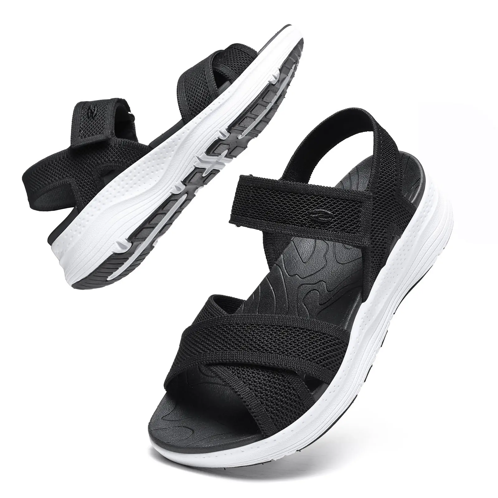 Womens Orthopedic Walking Sandals Comfortable Plantar Fasciitis Arch Support with Ultra lightweight Adjustable Strap Sandals for Summer Beach