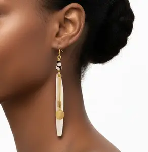 Imani Earrings – Minimalist Statement Earrings, Lightweight Handcrafted Brass Design