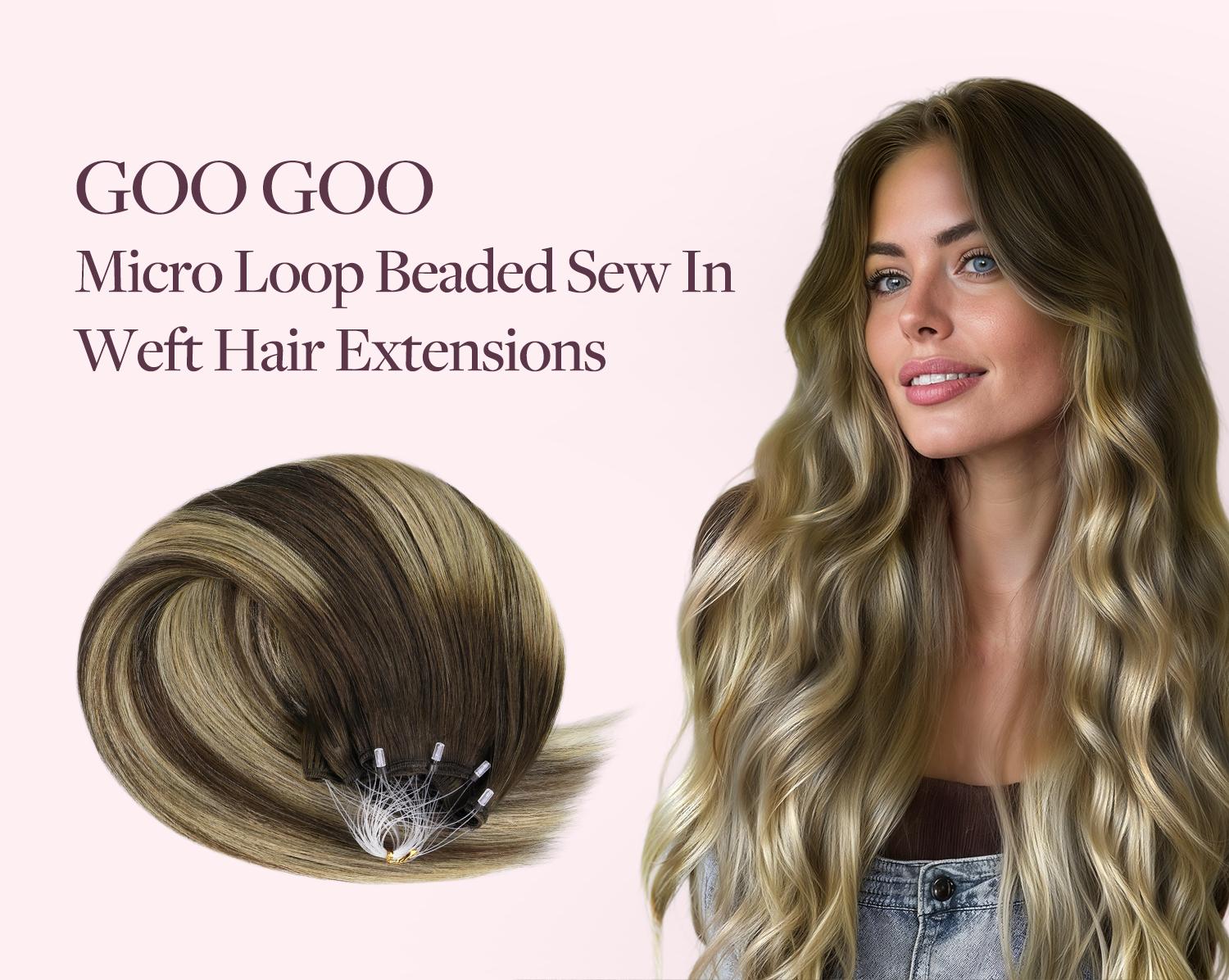 Human Hair Micro Beaded Weft Extensions 18 Inch 50g Reusable Amazon.com : ABH AmazingBeauty Hair Micro Loop Hair  main image 3