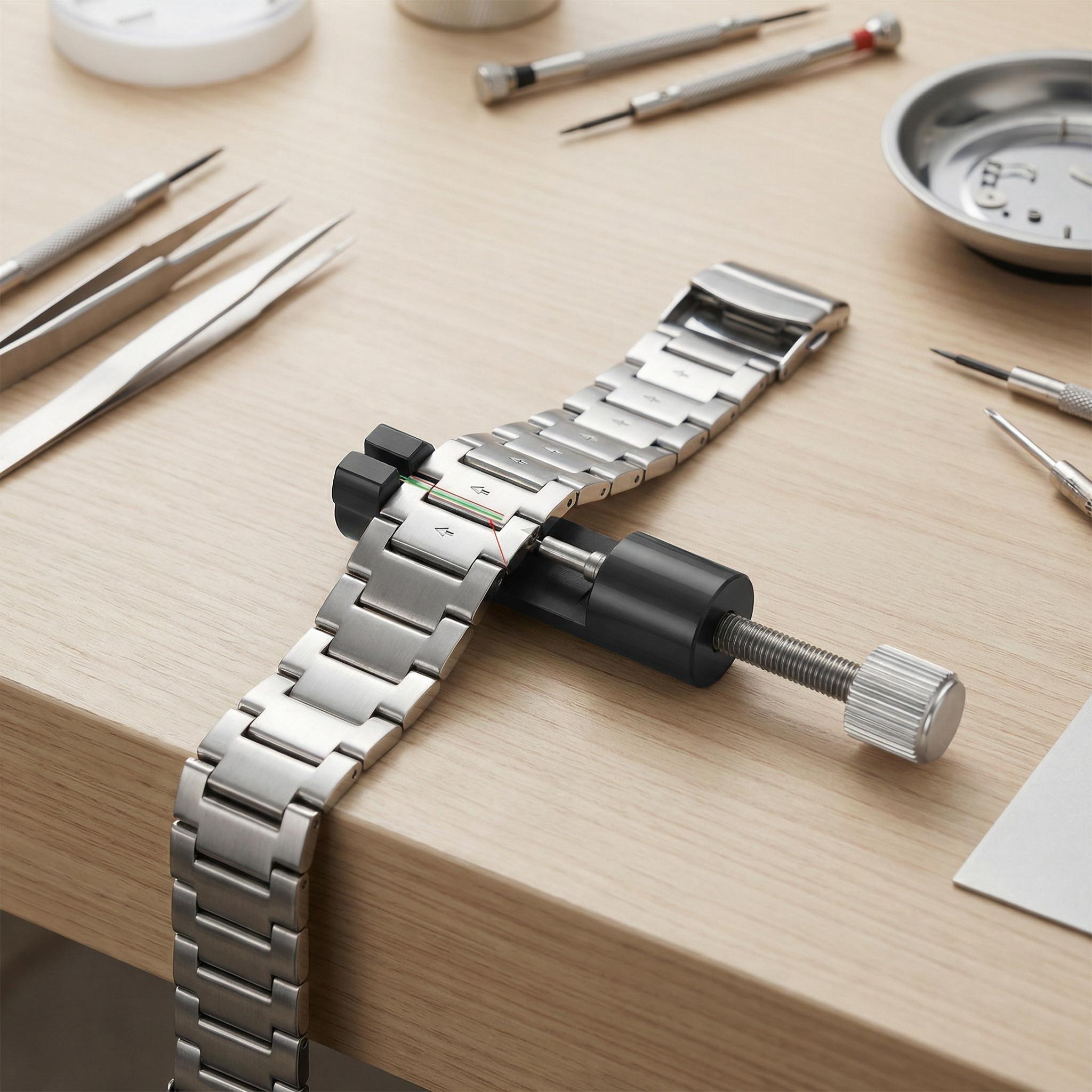 Watch Link Removal Kit, Tools to Adjust and Remove Bracelets, Pin Remover for Sizing Strap, Watch Band Adjustment Tool Kit with Extra Replacement