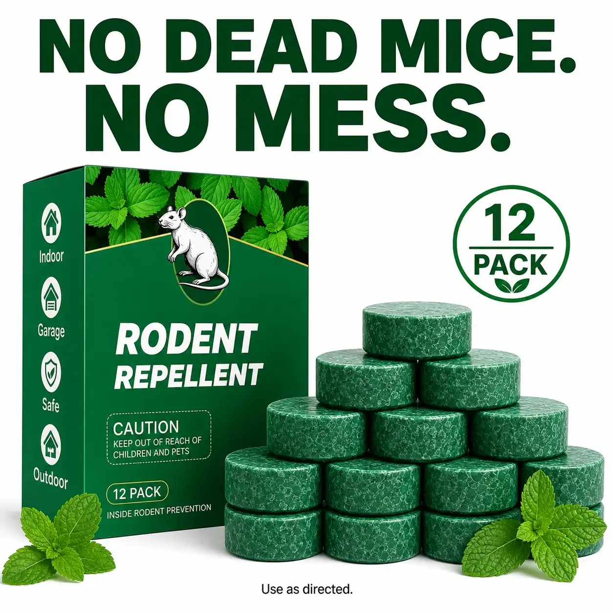 Pesticide-Free 100% Natural Peppermint Oil Mouse & Pest Repellent Balls (12 Pack), Pet Friendly, Safe Rodent Deterrent for Indoor, Outdoor, Home & Garage strong scent