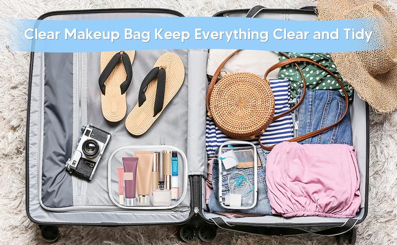 6 Pack Clear Hard Shell Zipper Cases, Dustproof PVC Storage Box, Waterproof Toiletry Organizer, Travel Makeup Organizer, Transparent Storage Cases Storage Organizer Set for Bead & Small Objects, Portable Travel Organizer Containers, Valentine's Day Gifts