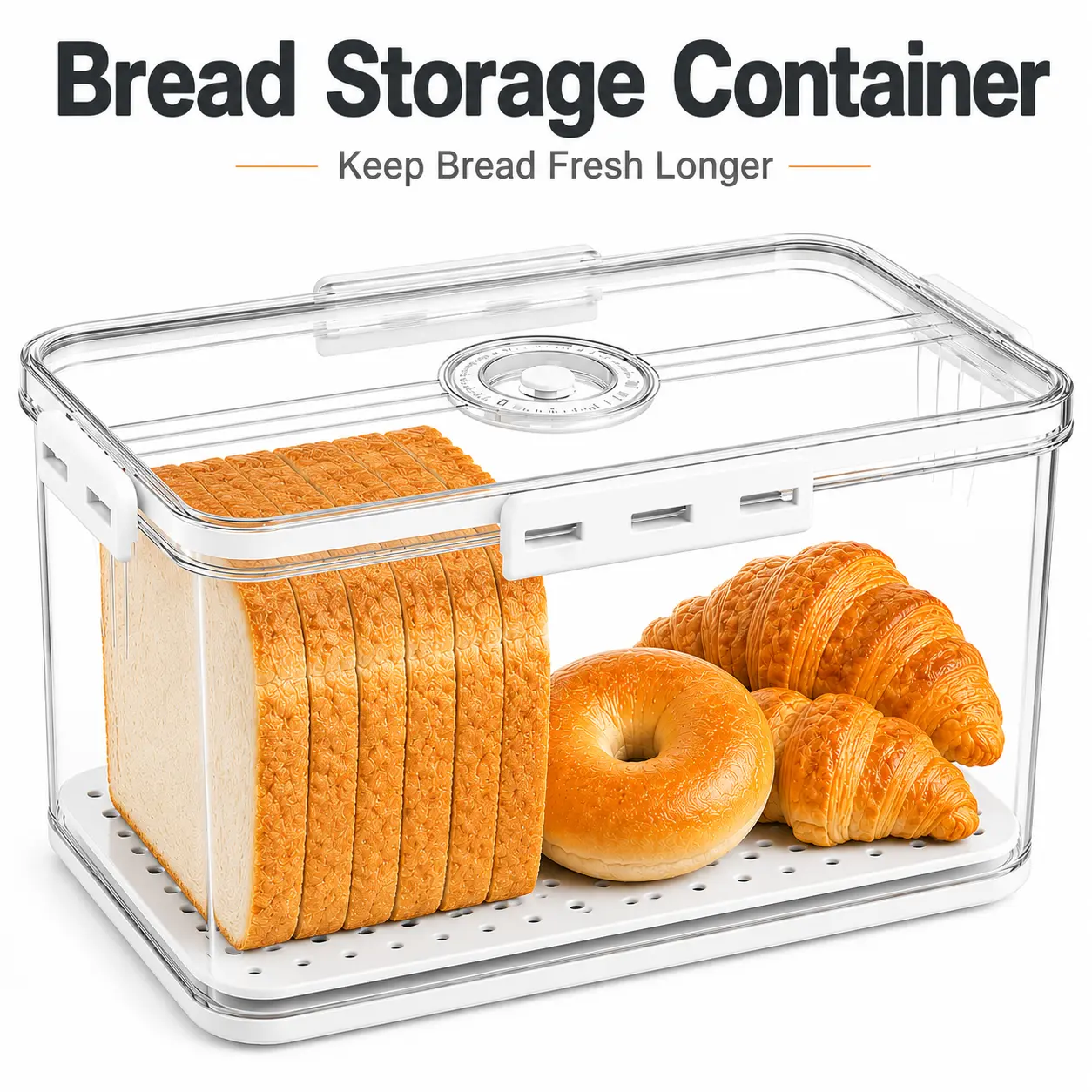 Arthink Stackable Bread Storage Container with Time Recording Lid Airtight Bread Box for Homemade Bread Pastries Countertop Organizer Mid Year Sale Deals For You