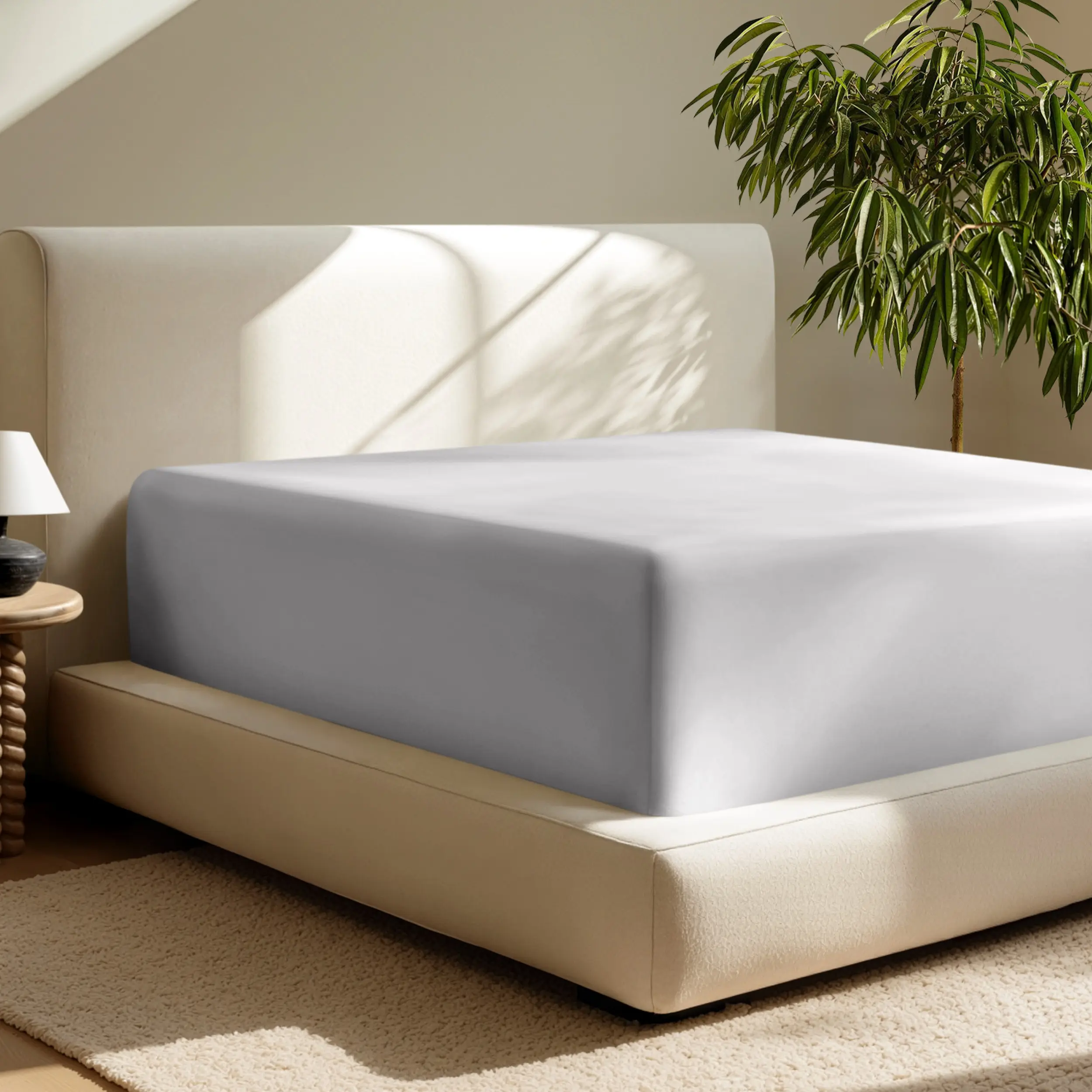 Bare Home Ultra-Soft 24-in Deep Pocket Fitted Bed Sheet - Microfiber, Hypoallergenic, Elasticized, Wrinkle Resistant, Machine Washable, Secure Mattress Fit, Bed Sheets