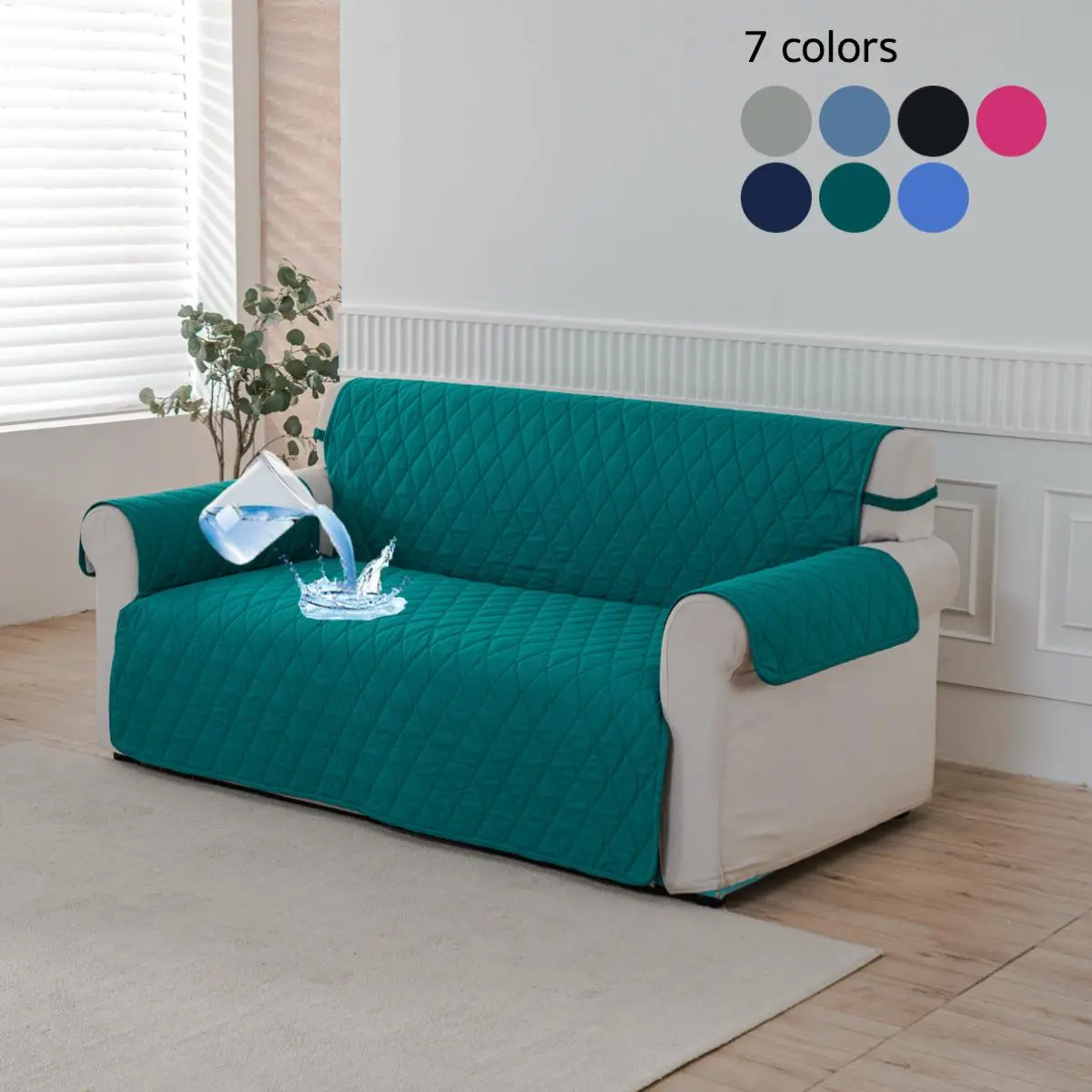 Waterproof Sofa Cover, Waterproof Furniture Cover, 1 Set Stain Resistant Sofa Slipcover with Elastic Strap, Slipcovers for Couches and Sofas, Dustproof Universal Sofa Protector for Home Living Room, Waterproof Couch Cover