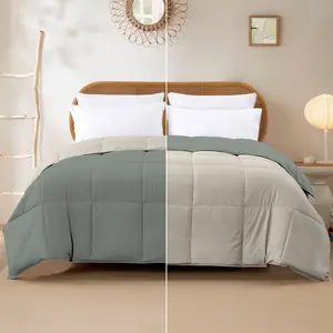 Modern Threads Reversible Down Alternative Comforter Dusty Sage & Almond Twin