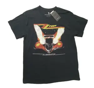 NEW- Size M Men's Junk Food Clothing Short Sleeve T-Shirt Cotton ZZ Top Black