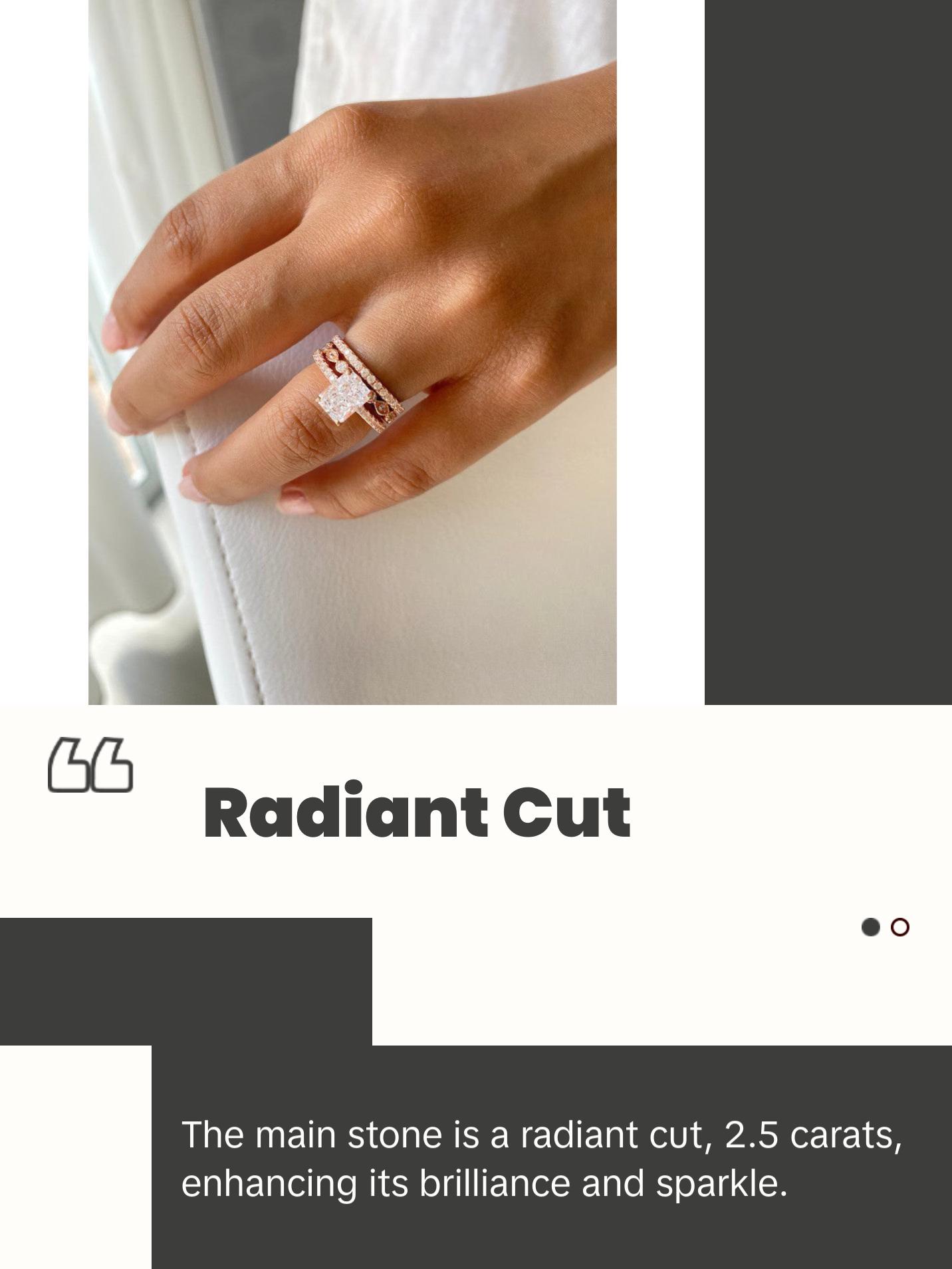 3.50 CTW Radiant Cut, 3-Piece Wedding Ring Set