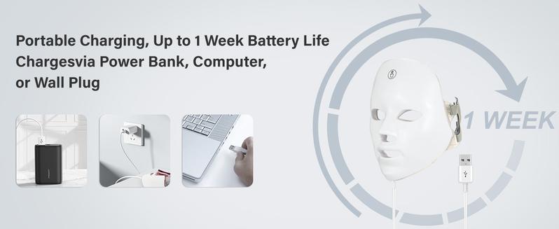 7-Color LED Phototherapy Face Mask: Brightens skin tone, reduces wrinkles, and smooths skin | Portable skincare, rechargeable wireless beauty gift, ideal for Christmas and at-home skincare.