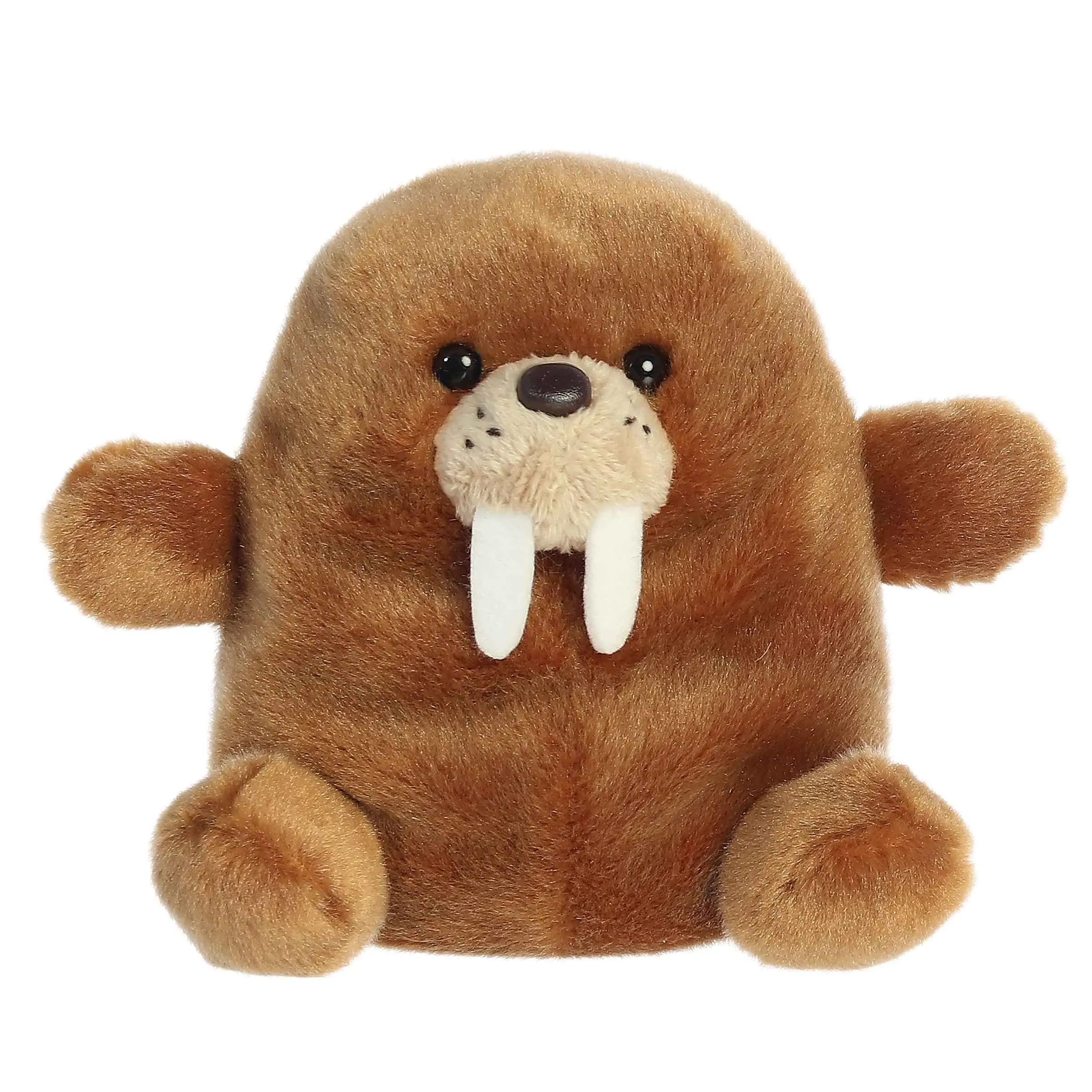 Palm Pals Adorable Waldo Walrus 5 inch Brown Mini Soft Plush Collectable Stuffed Animal