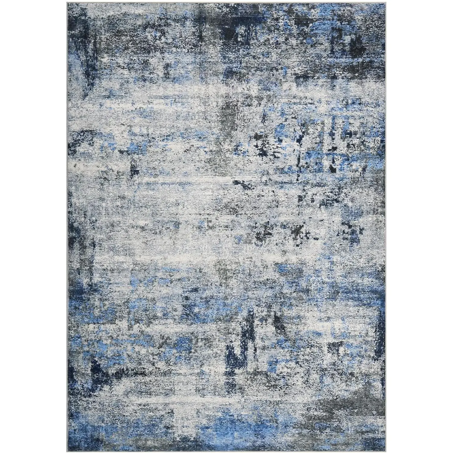 Large Washable Area Rug, Abstract Living Room Rugs for Home Decor, Indoor Low Pile Carpet Area Rugs for Bedroom Dining Room, Non-Slip Stain Resistant Under Table Rug,8*10ft(244*305cm),Blue