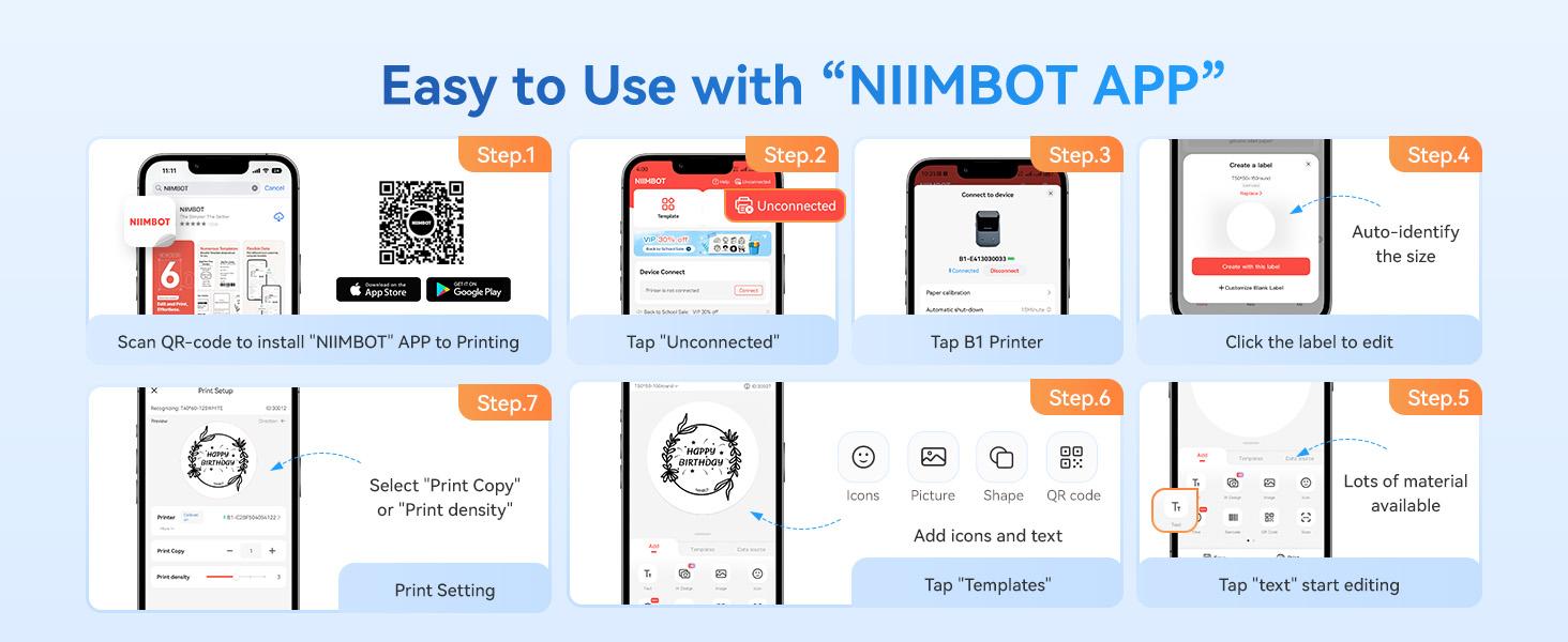 NIIMBOT B1Label Maker Machine with Tape, 2 inch sticker printer,Easy to Use for Office, Home, Business, 2 Inch Label Maker with 2'' x1.18'' Labels-230pcs/Roll NIIMBOT B1Label Maker Machine with Tape, 2 inch sticker printer,Easy to Use for Office, Home, Business, 2 Inch Label Maker with 2'' x1.18'' Labels-230pcs/Roll