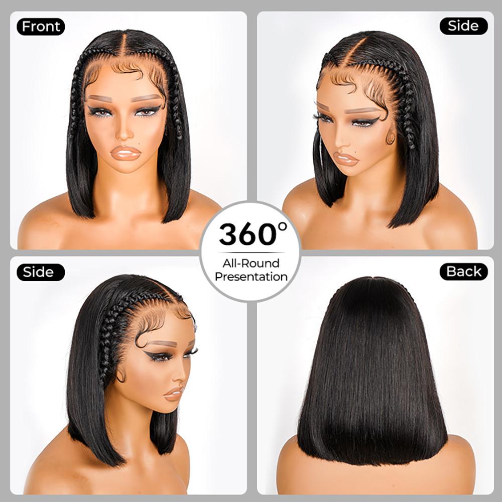 [Spring 2026] Alipearl Hair Pre Braided Short Bob Wig Human Hair Straight 13x4 Lace Front Bob Wig Stylist Pre Cut Lace Pre Styled Glueless Ready To Go Wig