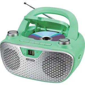 Jensen CD-485GR Green Compact Boombox with CD Player