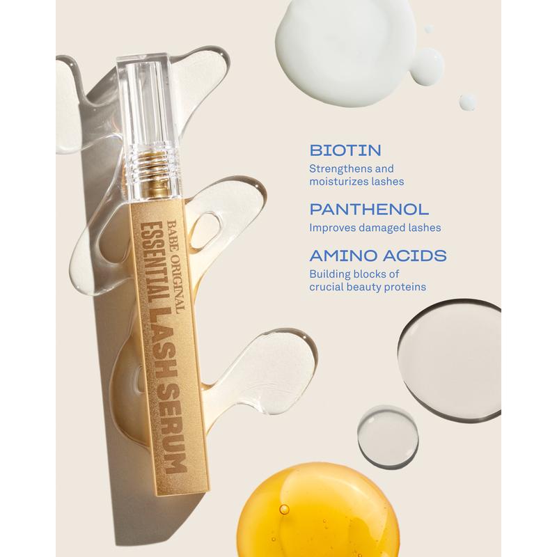 Essential Lash Serum, Babe Lash Eyelash Serum, Longer Looking Eyelashes, Advanced Lash Enhancing Treatment with Biotin & Amino Acids for Natural Lashes & Lash Extensions, Easy Application, Vegan & Cruelty-Free
