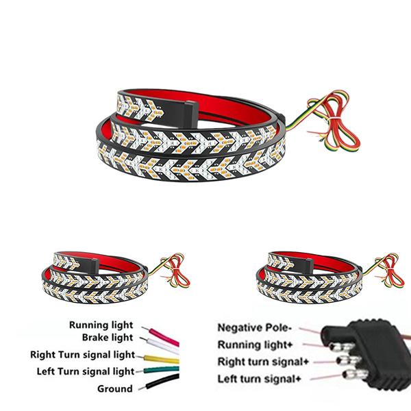 59 Inch Car LED Light Bar,Arrow Turn Signals, IP67 Waterproof,Dynamic Fishbone Shaped Decorative Light, Car Tailgate LED Light Bar,for Truck Pickup SUV RV, Car Light Embellishments lamp lighting