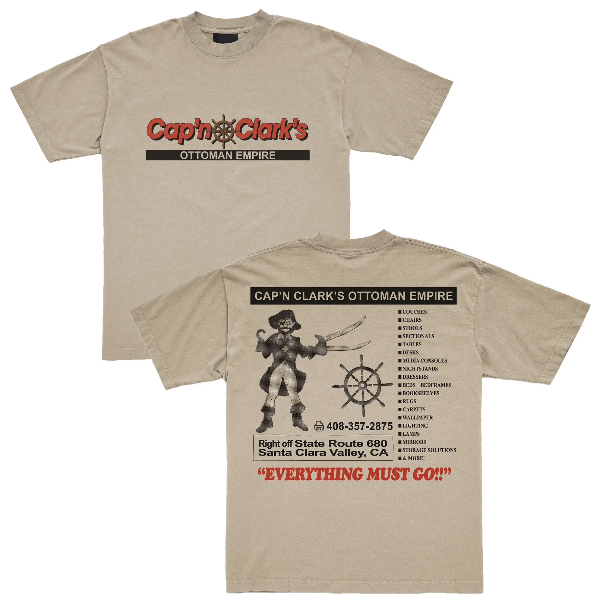 Cap’n Clark’s Ottoman Empire T-Shirt - Horror Movie Tee - Liminal Space Creepypasta Graphic Apparel - Retro Vintage Style Cotton Shirt - Unique Gift for Horror Fans