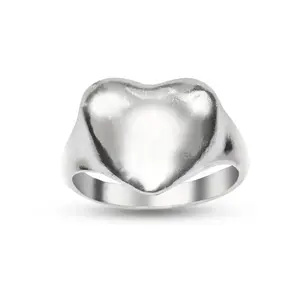 Heart 925 Sterling Silver Signet Ring
