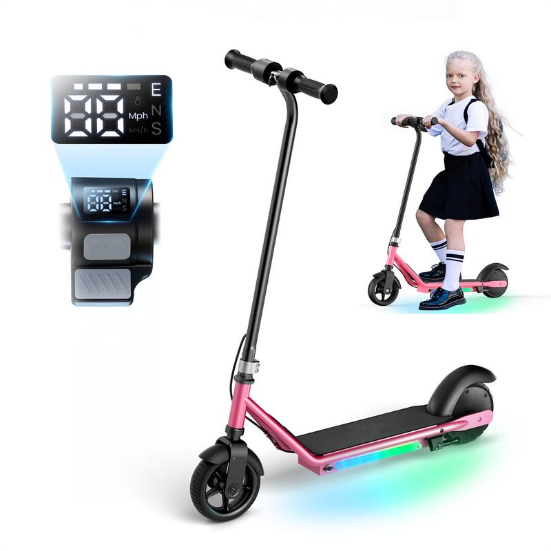 【Christmas Gifts】Electric Scooter for Kids, 10 MPH Top Speed,15 Miles Range, 2 Speed Modes, Disc Brakes, UL Lithium Battery, Aluminum Alloy Frame,5-Inch Flash  Wheels Foldable Electric Scooter forAges 6-14 Convenience Safety
