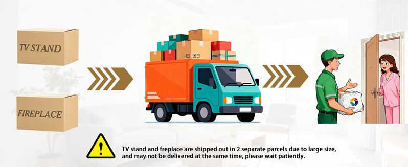 PUKAMI 70" Fluted TV Stand with 23" Electric Fireplace, Modern Wood Cabinet with Fireplace for TVs Up to 80 inches, Curved Edge, Entertainment Center with Sliding Doors for Living Room, Natural Wood