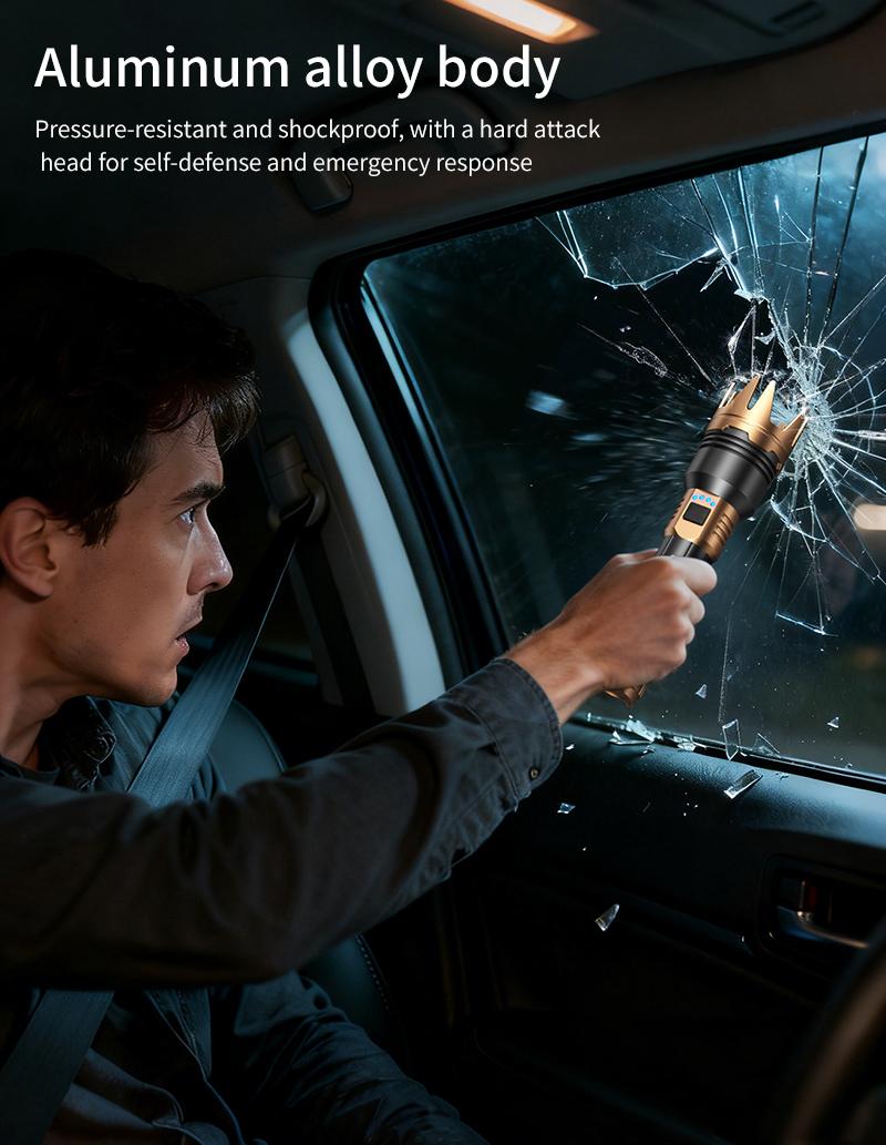 Black Panda Pro High-Brightness Rechargeable Camping Flashlight, Outdoor Searchlight, 5500mAh Battery Capacity, Water resistant , USB Charging, Zoomable Focus