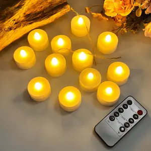 12 Pack Flameless Votive Candle Remote with Timer and Dimmer Control for Home Decor and Ambiance Elegant Warm Glow Perfect for Weddings Romantic Dinners and Festive Occasions