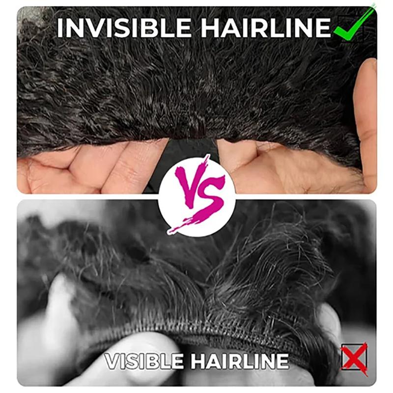 [3 IN 1 ] Deep Wave Half Human Hair Wig With Elastic Drawstring Brazilian Wear And Go Deep Wave Half Wigs  Seamless Flip Over With Adjustable For Women 180Density