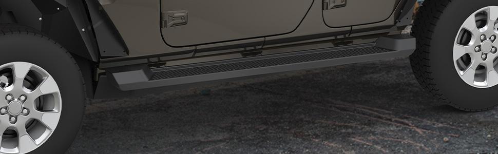 YITAMOTOR 6 inches Running Boards, Side Steps Compatible for 2007-2025 Jeep Wrangler JL 4-Door Black, Nerf Bars (Excl JK Model)